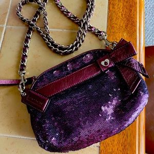 Authentic Coach Purple sequined crossbody